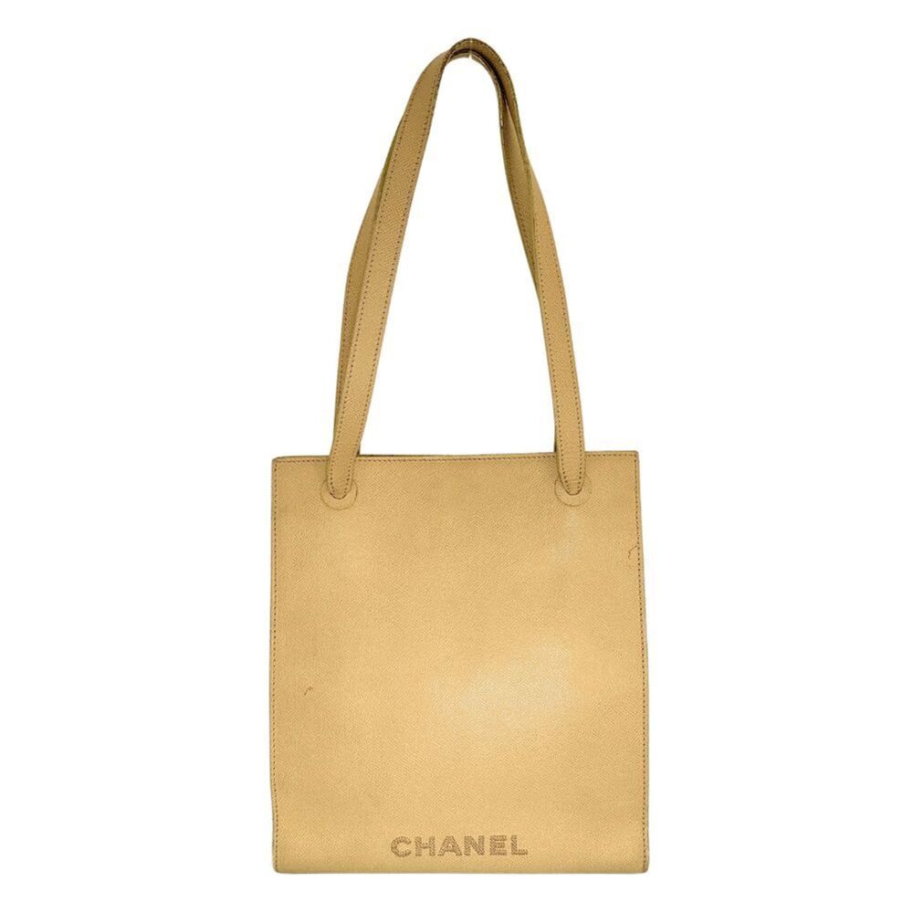 Chanel Vintage Logo Tote Leather Medium #269901C10B